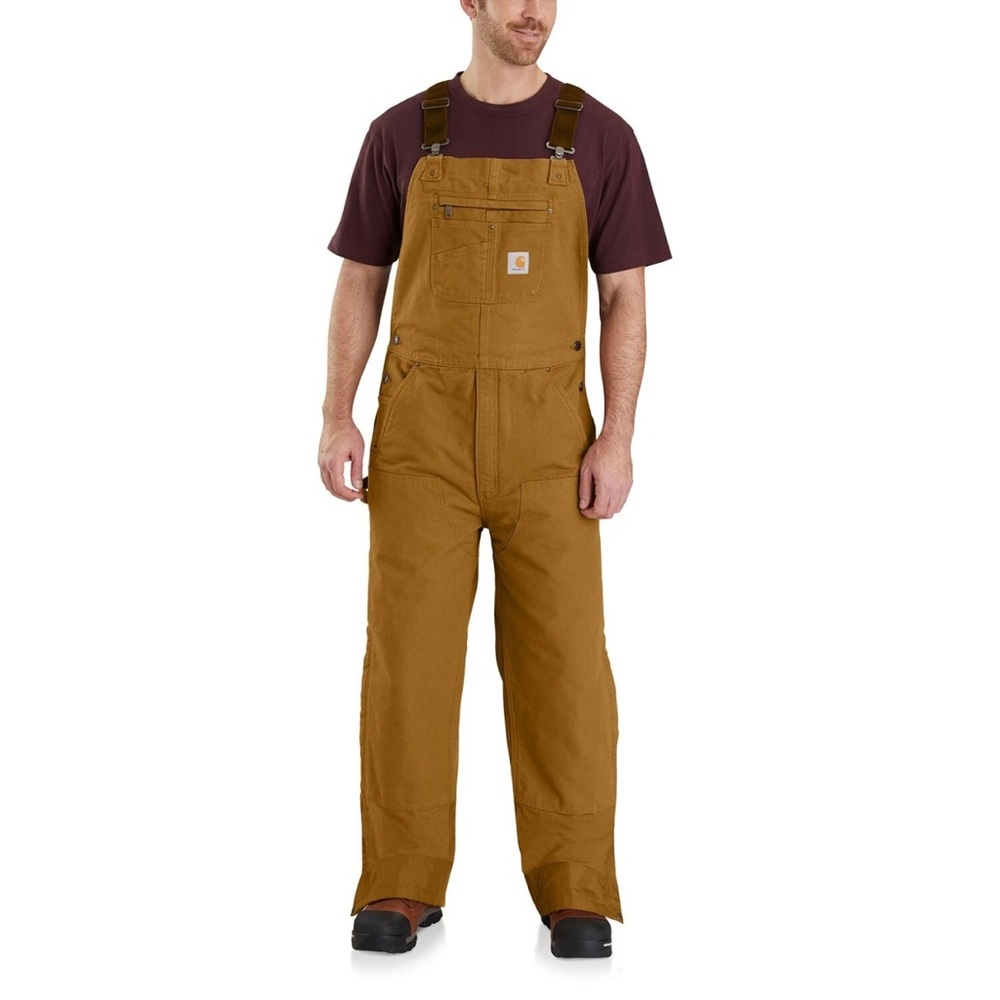 Carhartt 104031 Washed Duck Bib Overalls Factory 2nd Carhartt brown 5XL 4XL